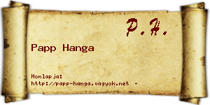 Papp Hanga névjegykártya